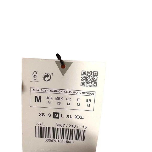 Zara Orange Abstract Printed Cutout‎ Tie Waist Midi Skirt Size Medium - Picture 11 of 12